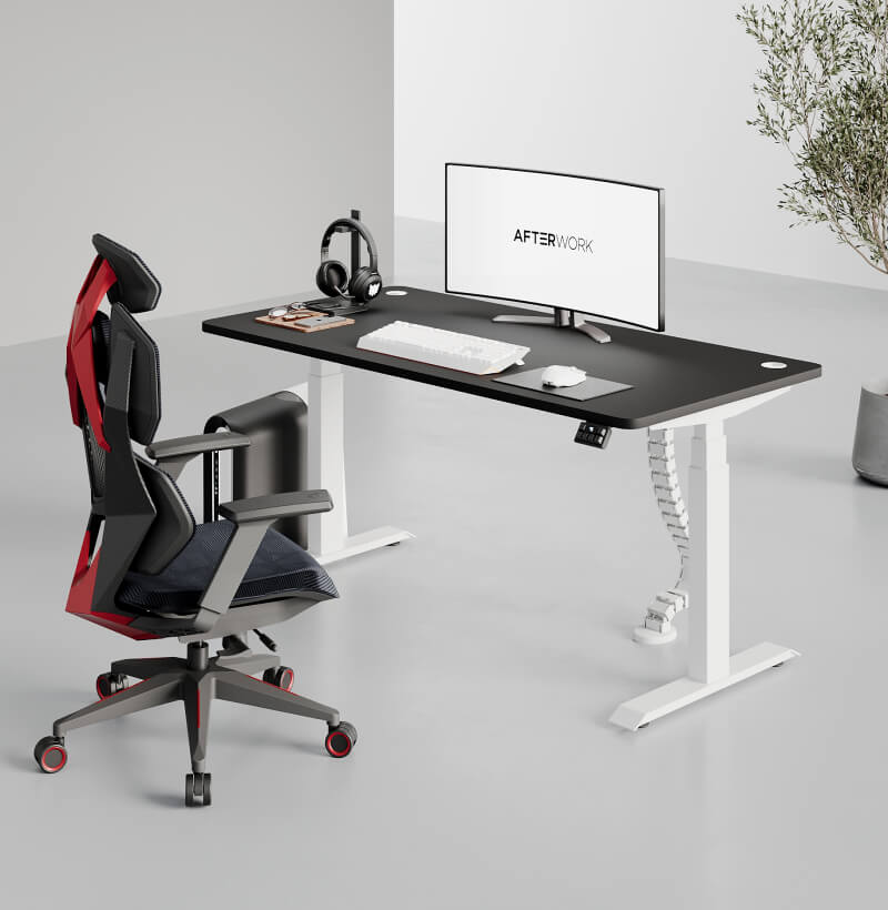 Neo Max Height Adjustable Gaming Desk Setup